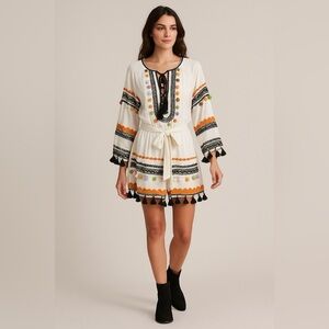 67- Dodo Bar Or Pass Pour Toi Tassel Pom Pom Dress Size S – Made in India